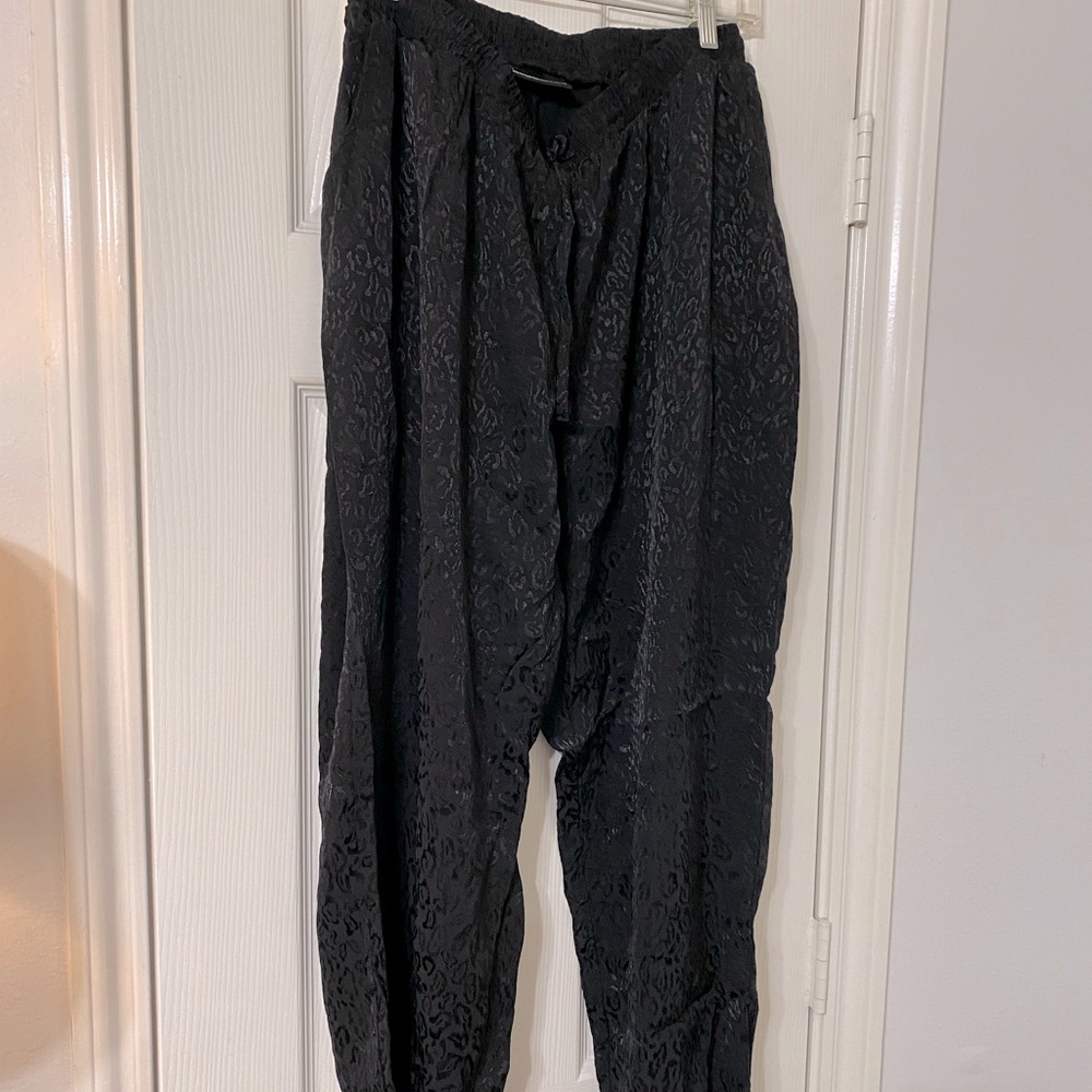 Lane Bryant Black Cheetah Rayon Pant 18W